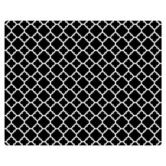 Black White Quatrefoil Classic Pattern Double Sided Flano Blanket (medium)  by Zandiepants