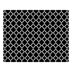 Black White Quatrefoil Classic Pattern Double Sided Flano Blanket (large)  by Zandiepants