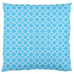 Bright Blue Quatrefoil Pattern Large Cushion Case (two Sides) by Zandiepants