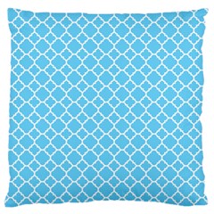 Bright Blue Quatrefoil Pattern Large Flano Cushion Case (one Side) by Zandiepants