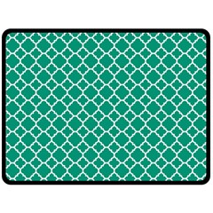 Emerald Green Quatrefoil Pattern Fleece Blanket (large) by Zandiepants