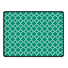 Emerald Green Quatrefoil Pattern Fleece Blanket (small) by Zandiepants