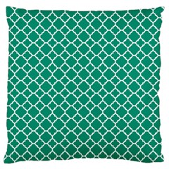 Emerald Green Quatrefoil Pattern Standard Flano Cushion Case (two Sides) by Zandiepants