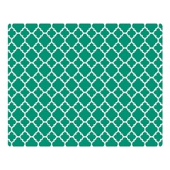 Emerald Green Quatrefoil Pattern Double Sided Flano Blanket (large) by Zandiepants