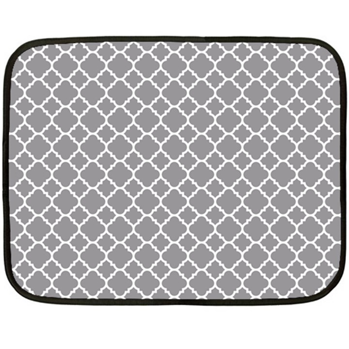 Grey quatrefoil pattern Double Sided Fleece Blanket (Mini)