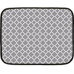 Grey quatrefoil pattern Double Sided Fleece Blanket (Mini) 35 x27  Blanket Back