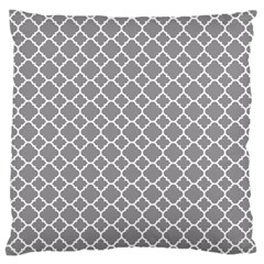 Grey Quatrefoil Pattern Large Cushion Case (two Sides) by Zandiepants