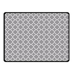 Grey Quatrefoil Pattern Double Sided Fleece Blanket (small) by Zandiepants