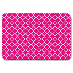 Hot Pink Quatrefoil Pattern Large Doormat by Zandiepants