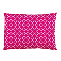 Hot Pink Quatrefoil Pattern Pillow Case by Zandiepants