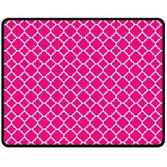 Hot Pink Quatrefoil Pattern Fleece Blanket (medium) by Zandiepants