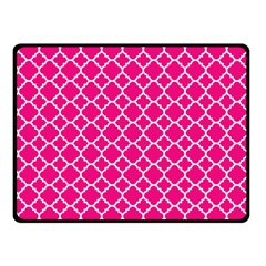 Hot Pink Quatrefoil Pattern Fleece Blanket (small) by Zandiepants