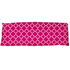 Hot Pink Quatrefoil Pattern Body Pillow Case (dakimakura) by Zandiepants