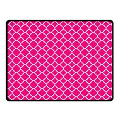 Hot Pink Quatrefoil Pattern Double Sided Fleece Blanket (small) by Zandiepants