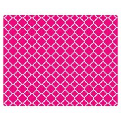 Hot Pink Quatrefoil Pattern Double Sided Flano Blanket (medium) by Zandiepants