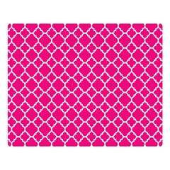 Hot Pink Quatrefoil Pattern Double Sided Flano Blanket (large) by Zandiepants