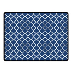 Navy Blue Quatrefoil Pattern Fleece Blanket (small) by Zandiepants