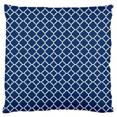 Navy Blue Quatrefoil Pattern Large Flano Cushion Case (two Sides) by Zandiepants