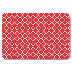 Poppy Red Quatrefoil Pattern Large Doormat by Zandiepants