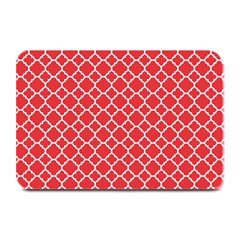 Poppy Red Quatrefoil Pattern Plate Mat by Zandiepants