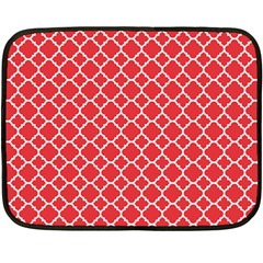 Poppy Red Quatrefoil Pattern Fleece Blanket (mini) by Zandiepants