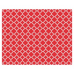 Poppy Red Quatrefoil Pattern Double Sided Flano Blanket (medium) by Zandiepants