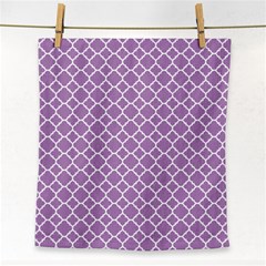 Lilac Purple Quatrefoil Pattern Face Towel by Zandiepants