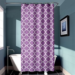 Lilac Purple Quatrefoil Pattern Shower Curtain 36  X 72  (stall) by Zandiepants