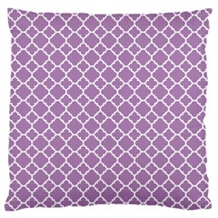 Lilac Purple Quatrefoil Pattern Large Cushion Case (one Side) by Zandiepants