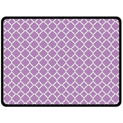 Lilac Purple Quatrefoil Pattern Double Sided Fleece Blanket (large) by Zandiepants