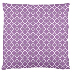 Lilac Purple Quatrefoil Pattern Large Flano Cushion Case (one Side) by Zandiepants