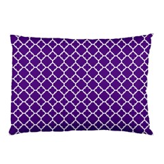 Royal Purple Quatrefoil Pattern Pillow Case by Zandiepants