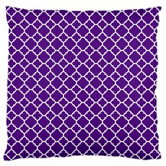 Royal Purple Quatrefoil Pattern Large Cushion Case (two Sides) by Zandiepants