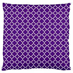 Royal Purple Quatrefoil Pattern Large Flano Cushion Case (one Side) by Zandiepants