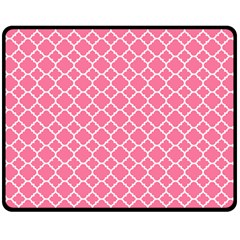 Soft Pink Quatrefoil Pattern Double Sided Fleece Blanket (medium) by Zandiepants