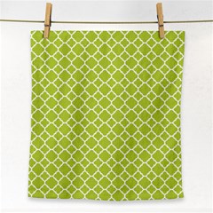 Spring Green Quatrefoil Pattern Face Towel by Zandiepants