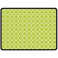 Spring Green Quatrefoil Pattern Fleece Blanket (large) by Zandiepants