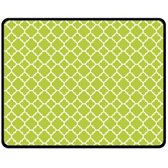 Spring Green Quatrefoil Pattern Fleece Blanket (medium) by Zandiepants