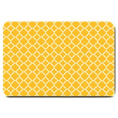 Sunny Yellow Quatrefoil Pattern Large Doormat by Zandiepants