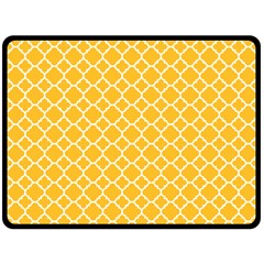 Sunny Yellow Quatrefoil Pattern Double Sided Fleece Blanket (large) by Zandiepants