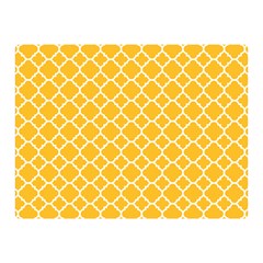 Sunny Yellow Quatrefoil Pattern Double Sided Flano Blanket (mini) by Zandiepants