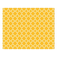 Sunny Yellow Quatrefoil Pattern Double Sided Flano Blanket (large) by Zandiepants