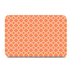 Tangerine Orange Quatrefoil Pattern Plate Mat by Zandiepants