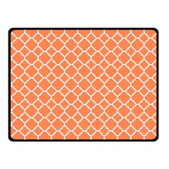 Tangerine Orange Quatrefoil Pattern Fleece Blanket (small) by Zandiepants