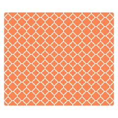 Tangerine Orange Quatrefoil Pattern Double Sided Flano Blanket (small) by Zandiepants