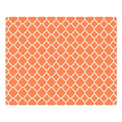 Tangerine Orange Quatrefoil Pattern Double Sided Flano Blanket (large) by Zandiepants