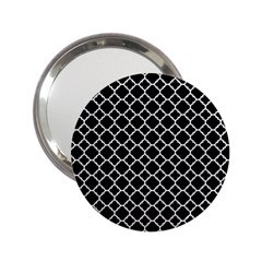 Black & White Quatrefoil Pattern 2 25  Handbag Mirror by Zandiepants