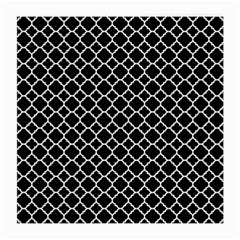 Black & White Quatrefoil Pattern Medium Glasses Cloth (2 Sides) by Zandiepants