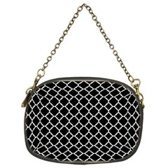 Black & White Quatrefoil Pattern Chain Purse (two Sides) by Zandiepants