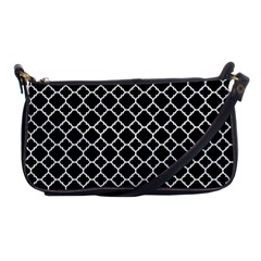 Black & White Quatrefoil Pattern Shoulder Clutch Bag by Zandiepants